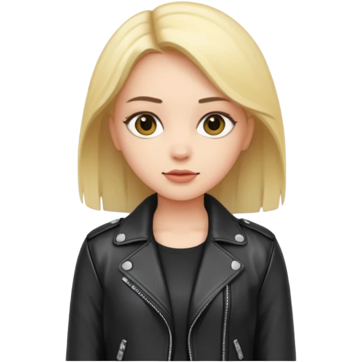 girl in leather jocket, full body emoji