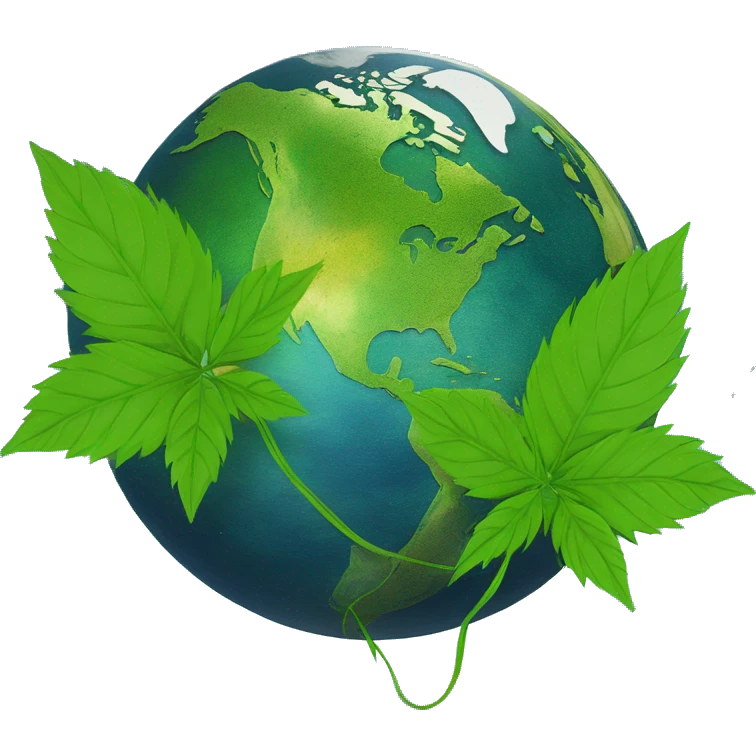 420 on rainbow planet earth Saturn hemp leaves on the globe  emoji