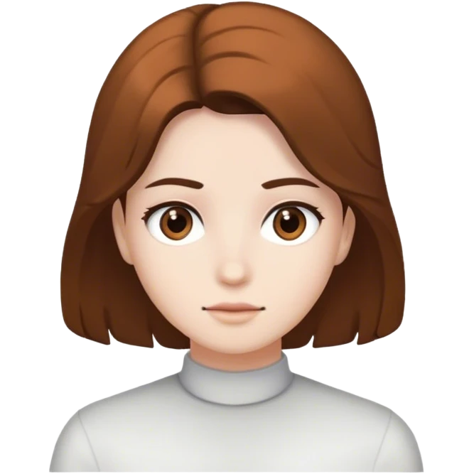 Rizada, color piel blanca, ojos cafes emoji