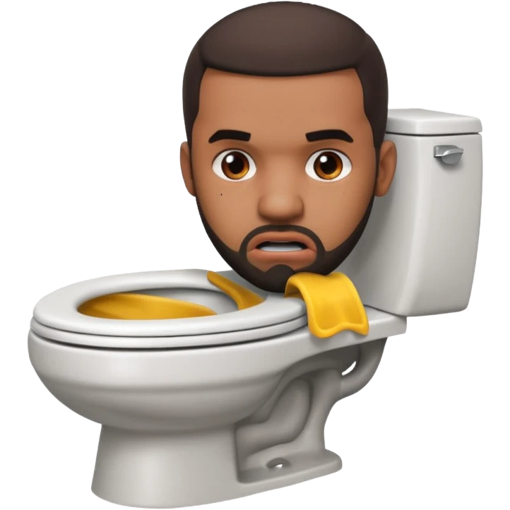 The famous musical artist, drake, drake’s head is putting on an exaggerated angry expression and appears popping his head out of a toilet. emoji