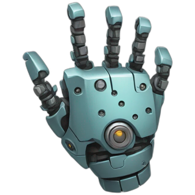 robotic hand rock emoji