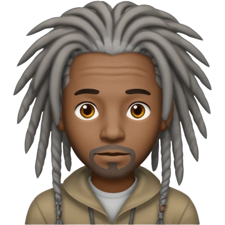 Homem negro de dreads grisalhos emoji