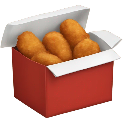 a box red and white like kfc, with chicken nuggets inside emoji