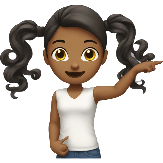 girl twirling hair with one finger emoji