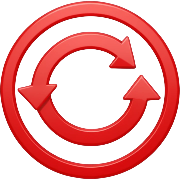 Prompt 15: "Is your backup plan."
Graphic: 🔄 Refresh/loop arrows icon (white with red highlights).
Animation: Arrows rotate smoothly.
Background: Transparent. emoji