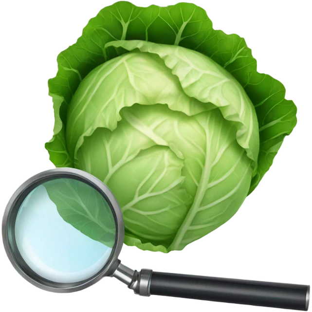 cabbage hold magnifying glass emoji