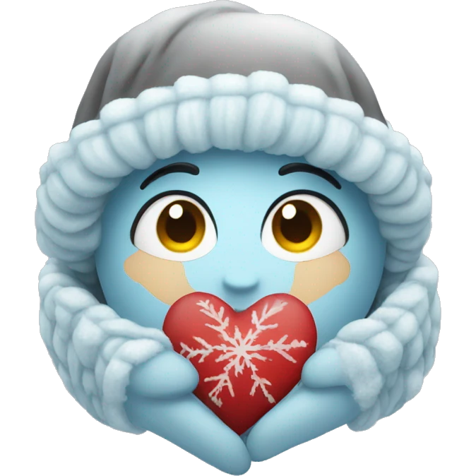 Winter inside a heart emoji