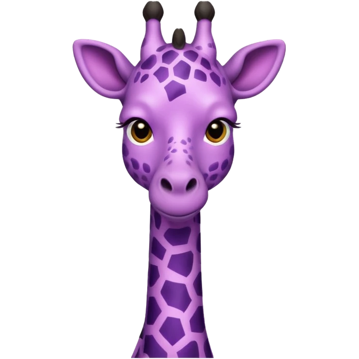 emoji de jirafa violeta con manchas rosadas  emoji