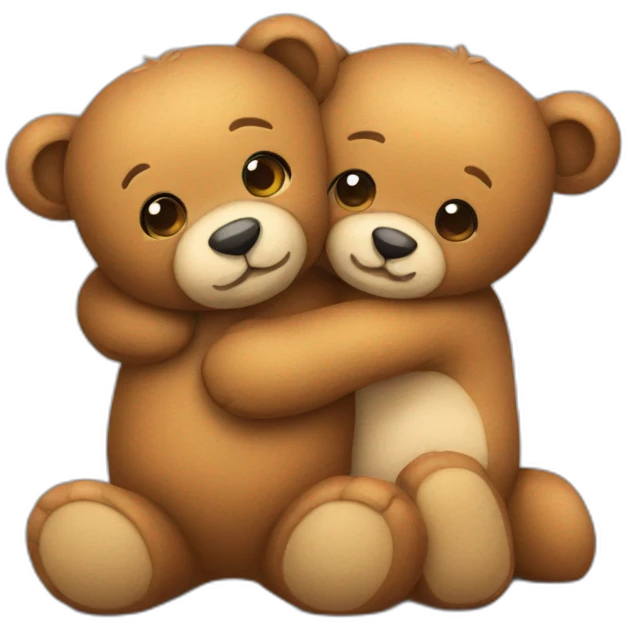 Teddy hugging another teddy emoji