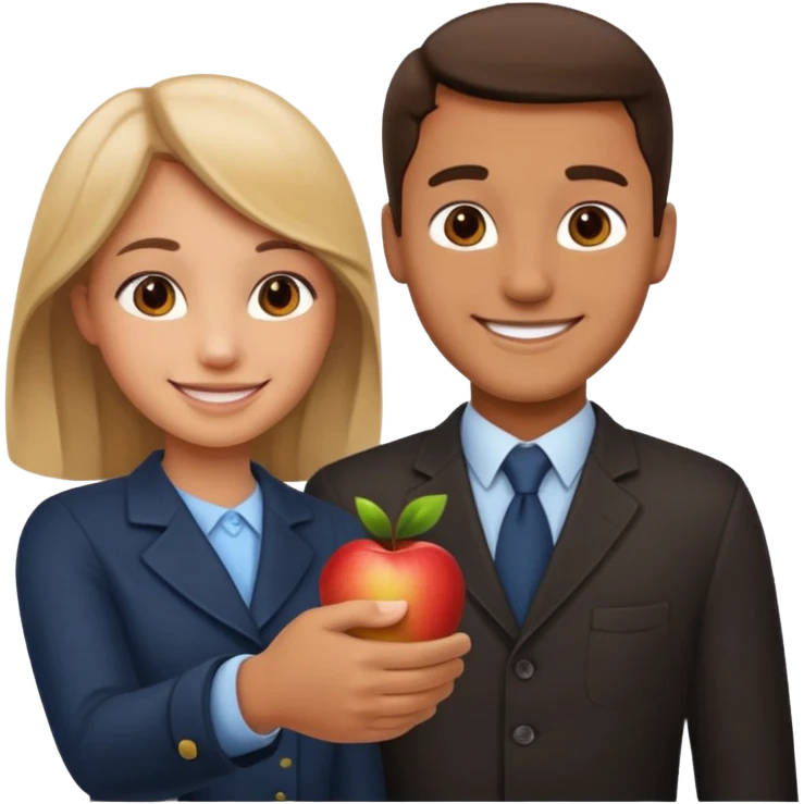 a man and a girl shaking hands, apple emoji style emoji