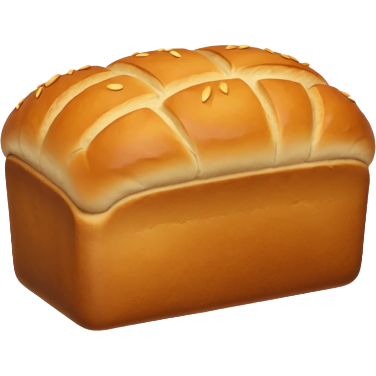 loaf bread object icon, classic bread loaf, golden brown crust, soft texture, 3D cartoon, mobile game icon style, centered, clean background, no text, no watermark
 emoji