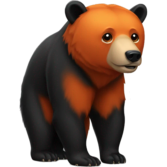 a orange black bear emoji
