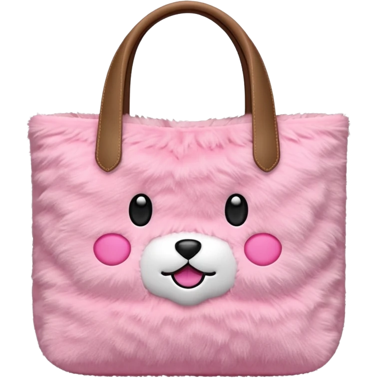 pink plush tote bag  emoji