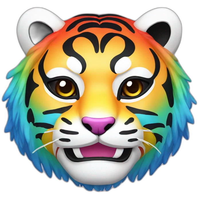 rainbow tiger Japanese mask emoji
