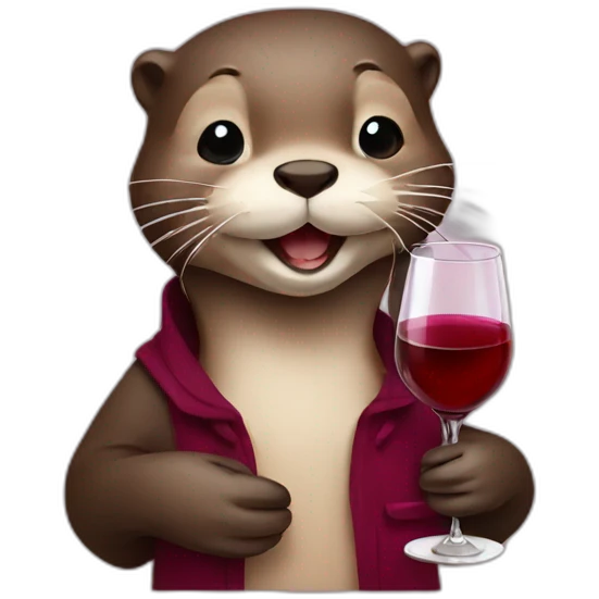 otter with wine emoji