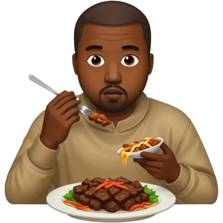 Kanye west eating a Bolgogi emoji