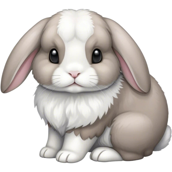 Holland loop white and grey bunny emoji