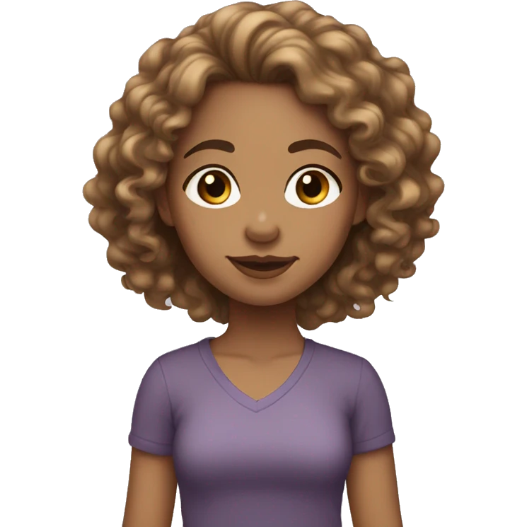 light skin girl long curly brown hair  emoji
