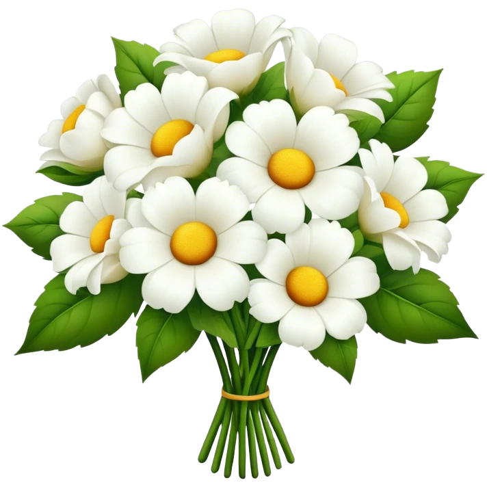 Big white flowers bouqet emoji