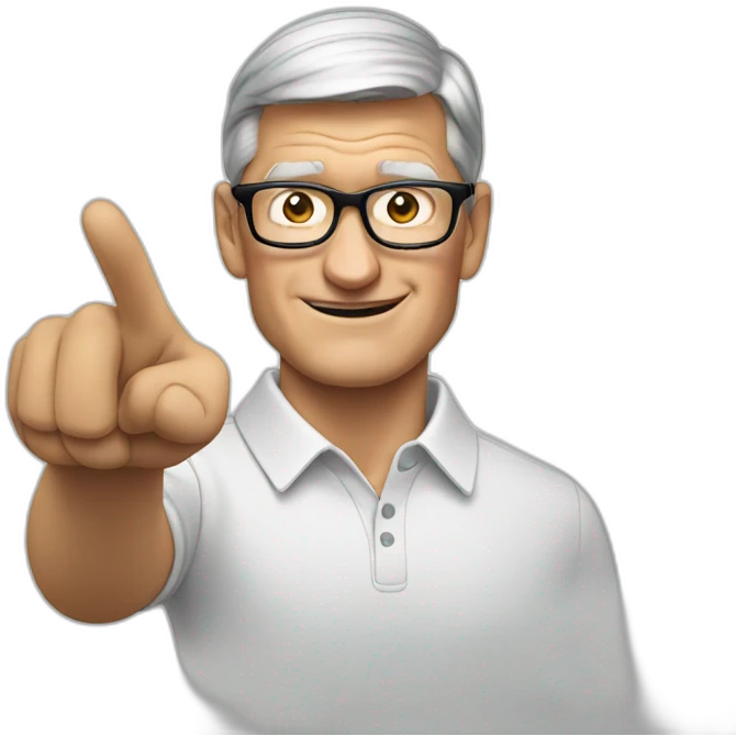 Tim Cook pointing something emoji