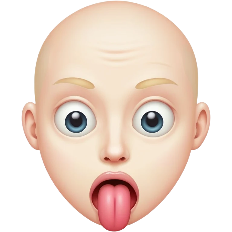 weird face with mismatched eyes and tongue sticking out emoji