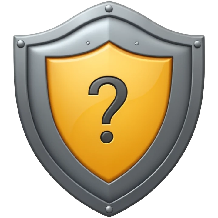 fais moi un bouclier gris avec un point d'interogation dessus emoji