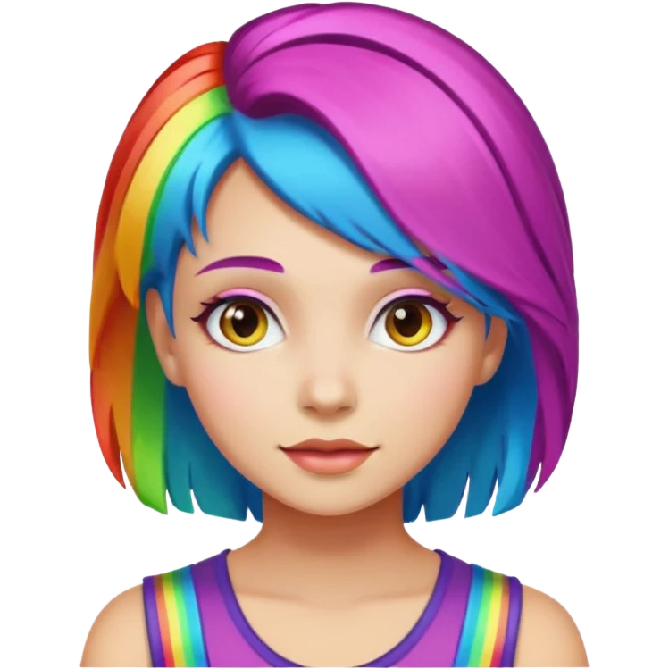 Rainbow hair emoji