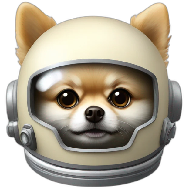 light cream pomeranian space helmet emoji