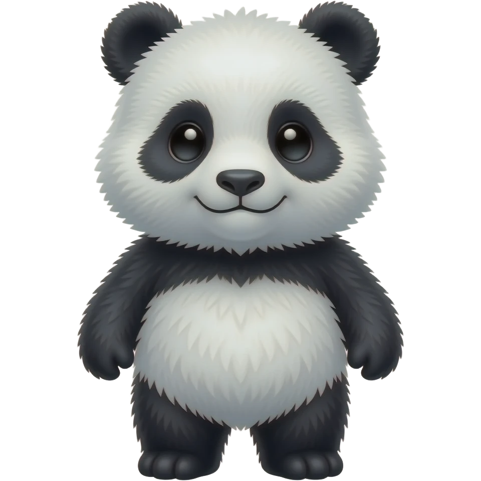 Cute realistic panda-snow-ermine-hybrid-animal-creature emoji