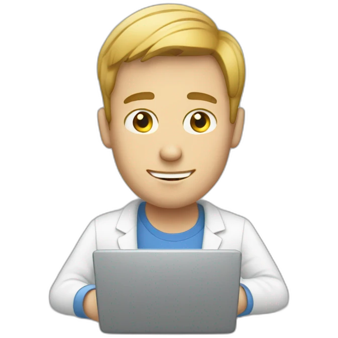 white guy typing in phone emoji