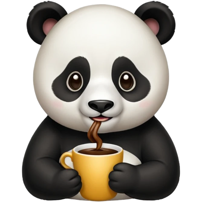 Tatlı kahverengi ve beyaz panda bambulu emoji
