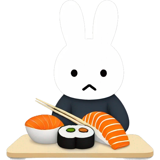 miffy eating sushi emoji