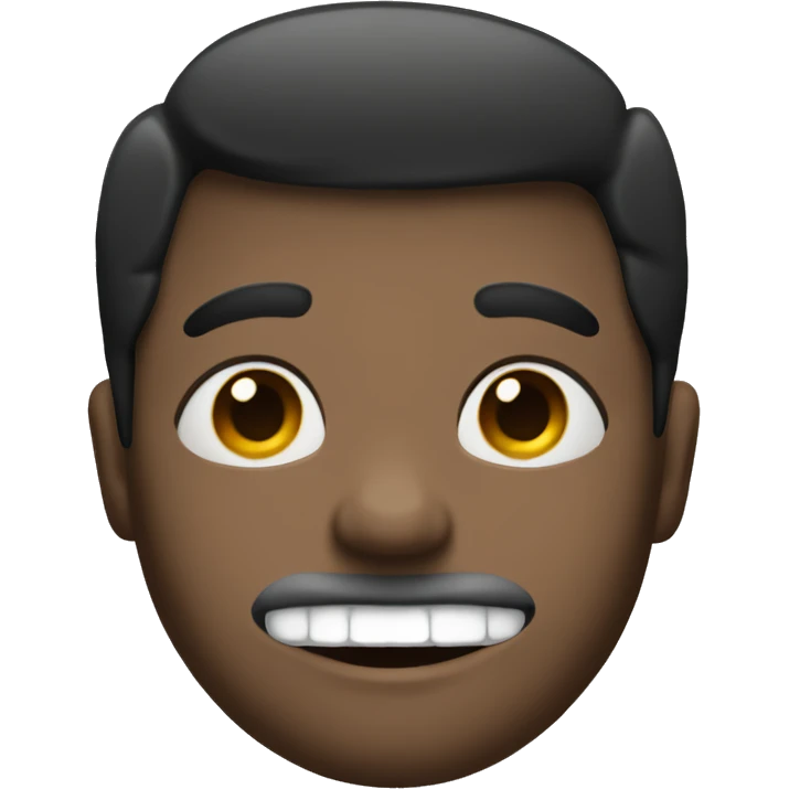 short black curtain hair, small wide apart eyes, two big front teeth emoji