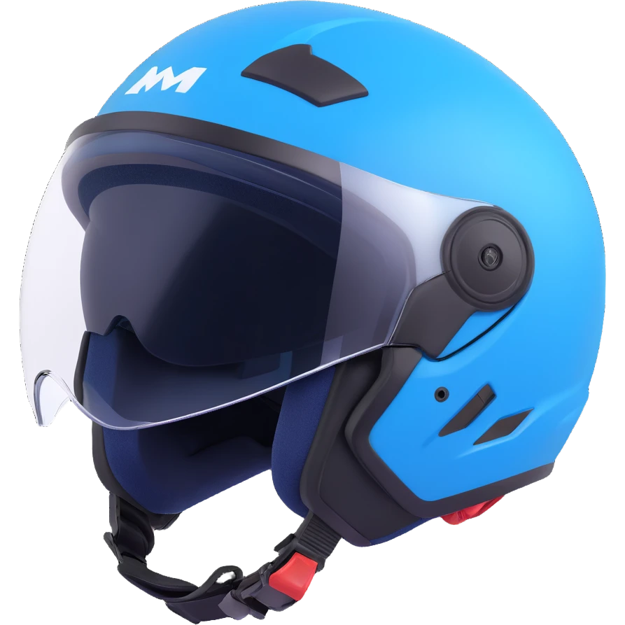 modern snowmobile helmet, blue color, sleek and modern design emoji