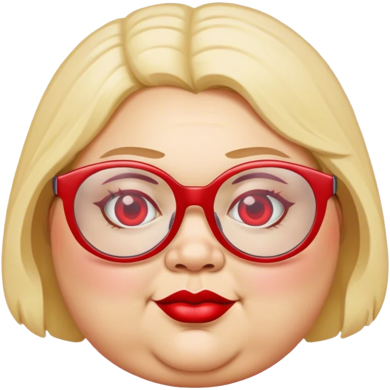 Fat lady with red glasses emoji