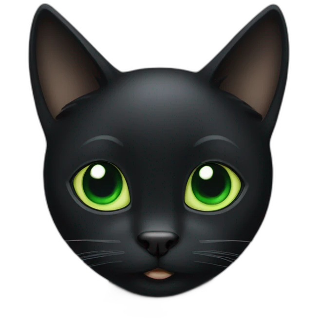 Black Cat with Green rolling eyes emoji