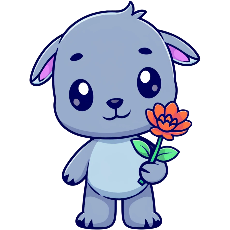 Stich with flower emoji
