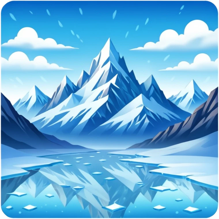 Ice Planet – frozen surface, icy mountains, blizzards emoji