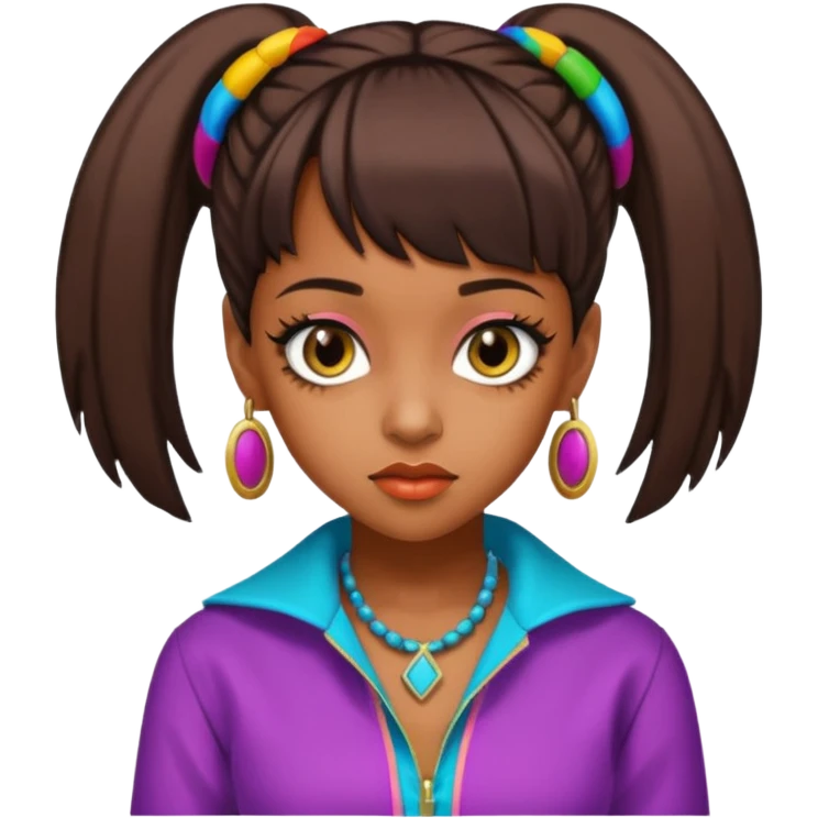 Lisa Left Eye Lopes with dark brown hair emoji