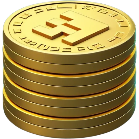 Clash of Clans aesthetic: Cinematic Playful Pixel 3D Coin Stack Emoji, rendered in a 3D vector-style similar to standard emojis with minimal shading and bold, simplified shapes. A compact, distinct form with signature details, softly glowing with a pixelated adventure charm. Simplified yet unmistakably iconic, highly detailed and consistent, glowing with a soft radiance and high shine. Stylized with a touch of classic pixel-art charm and a soft glowing outline, capturing the essence of a beloved gaming relic with a friendly, playful manner! emoji
