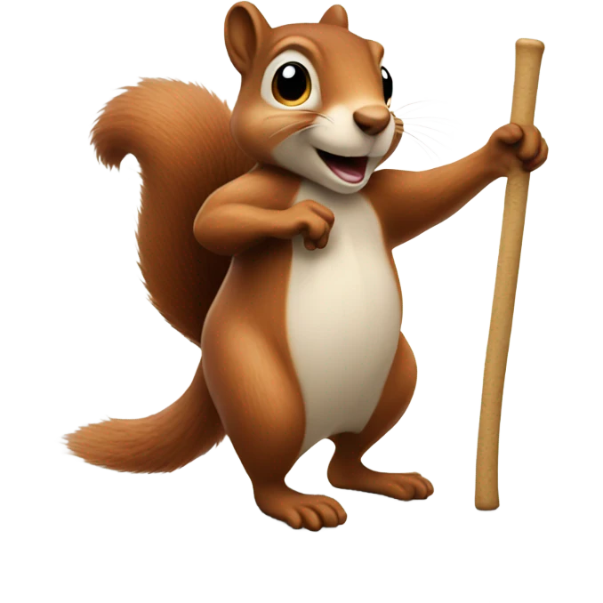 Squirrel with cane emoji