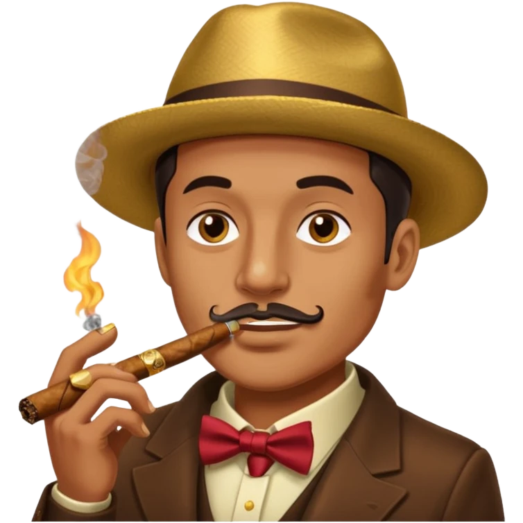 guy smoking cigar with grills emoji