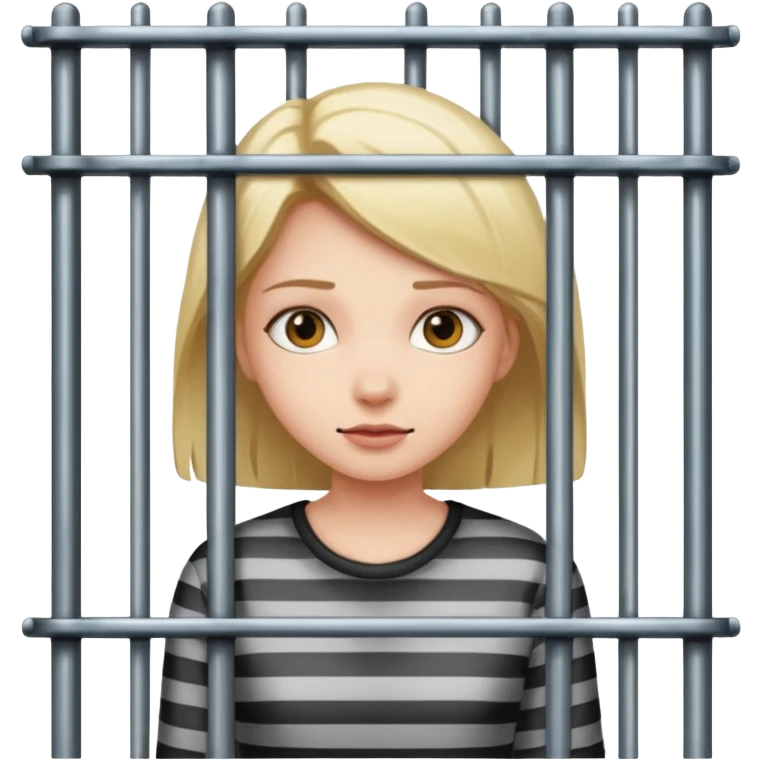 girl standing behind jail bars emoji