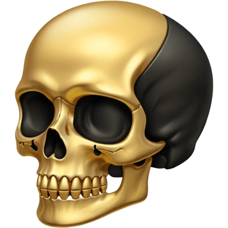 💀 top half black bottom half gold emoji