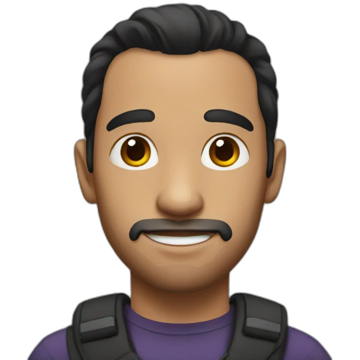 man with dark hair and pony tail emoji