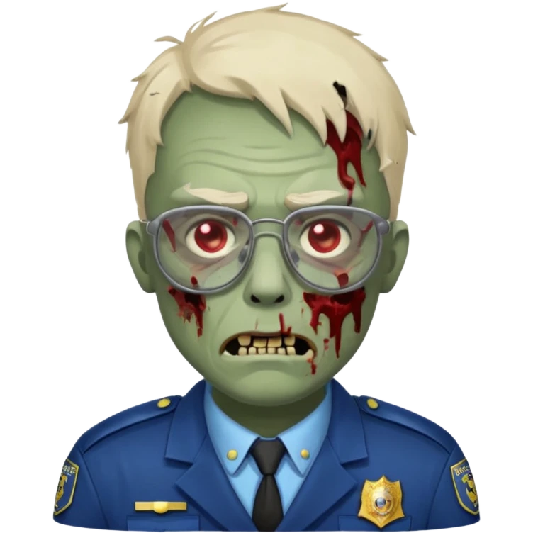 zombie police man with glasses emoji