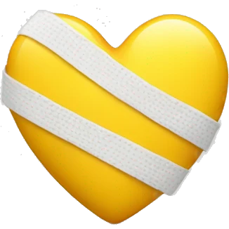 Yellow heart with bandage emoji