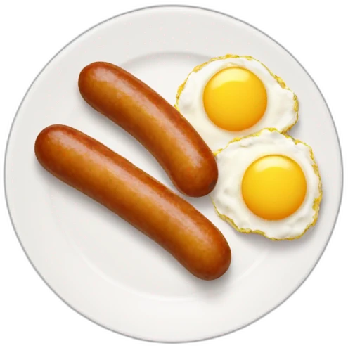 a saussage and two scrambled eggs emoji