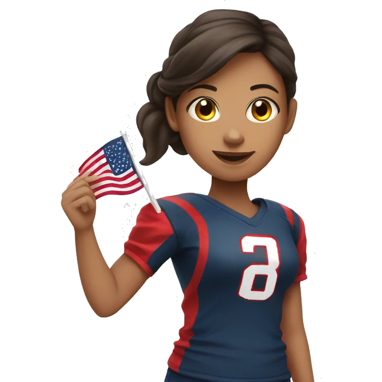 Brunette girl playing flag football  emoji