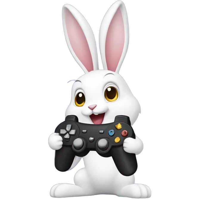 Rabbit playing video games emoji